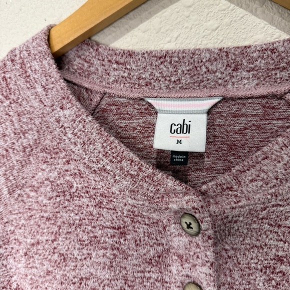 CAbi Long Sleeve Henley Top Burgundy Heather #4200 Soft Comfy Tee Women’s Size M - Picture 7 of 11